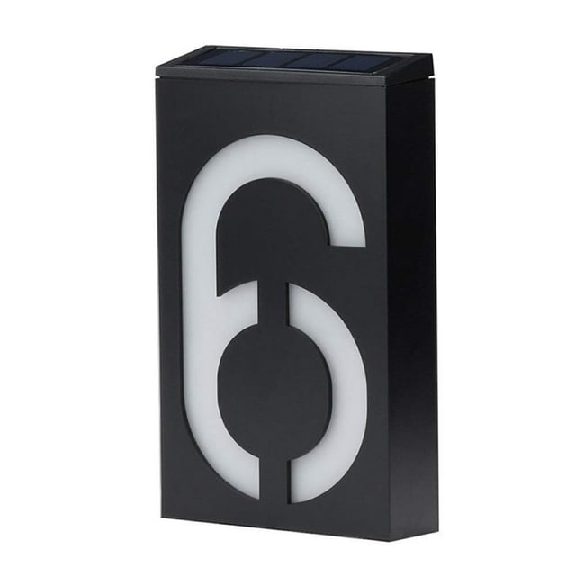 LED Solar House Number Light, Garden Address Numbers Solar Powered Address Sign Outdoor Plaques and Wall Art Lighted Up for Home Yard Street