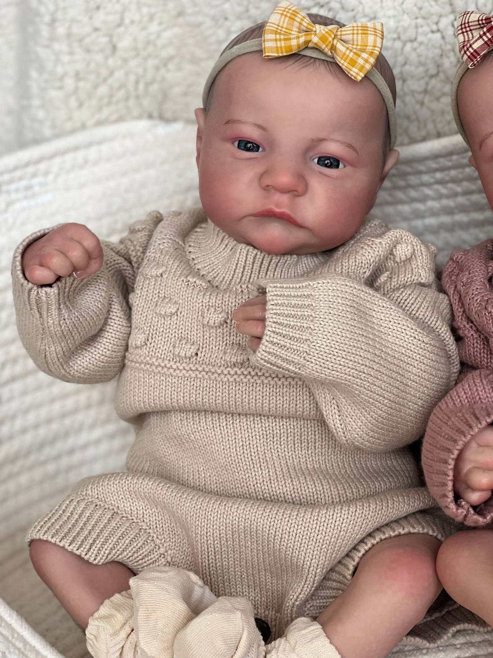 iCradle Reborn Baby Dolls 19 Inch Adorable Realistic Newborn Baby Doll Real Life Twins Baby Dolls Gift Set for Kids Age 3+