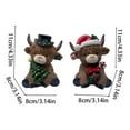 thumbnail image 6 of Dserfhy Christmas Highland Cow Figurine Resin Santa Tree Scottish Statue for Xmas Home Garden Kitchen Office Tiered Tray Table Decor, 6 of 8