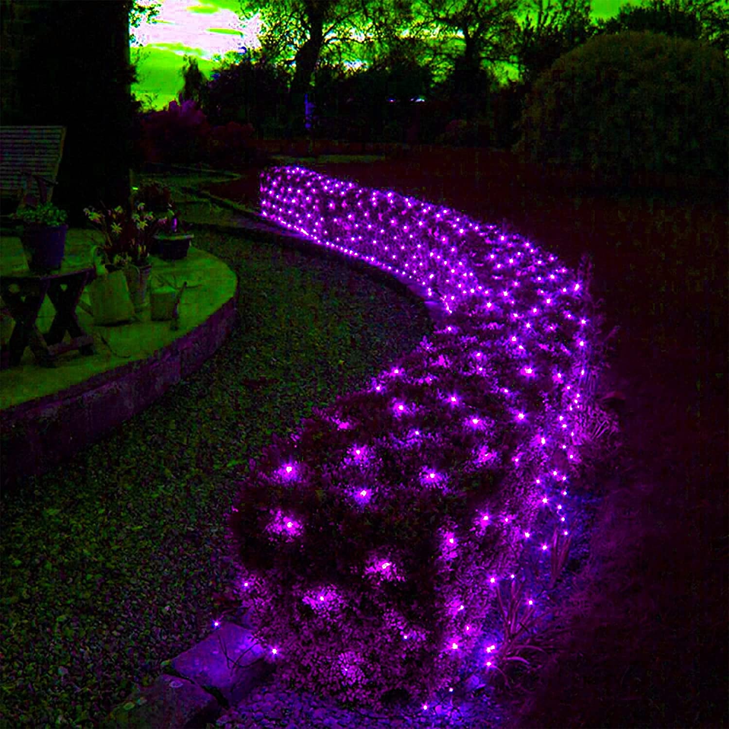 9.8 ft x 6.5 ft 8 Modes Outdoor Christmas Net Lights Waterproof, 200LED Chr Christmas Net Lights 96 LED 6.5ft x 9.8ft Outdoor Christmas Bush