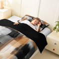 thumbnail image 3 of Homewish Retro Orange Checkerboard Twin Comforter Sets,Vintage Geometric Art Bedding Set,Black Reversible,2-Piece,1 Comforter and 1 Pillowcase, 3 of 7