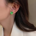 thumbnail image 3 of Mini Cute Literary Design Hollow Stud Earrings for Women Electroplated Silver Fashion Jewelry, 3 of 8