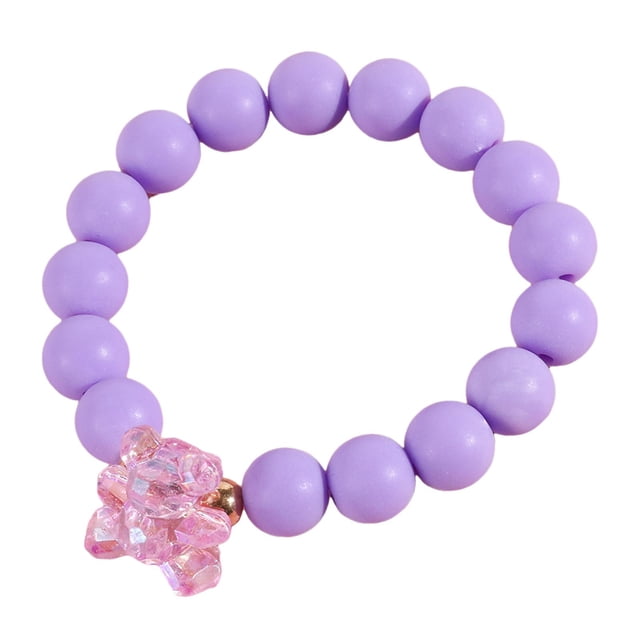 Pulsera con cuentas Zulema de dibujos animados para niños Violeta