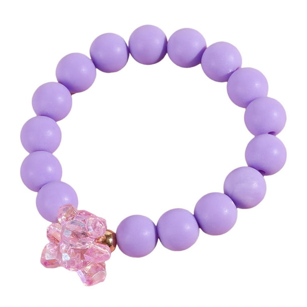 con de Oso para , Niñas, Joyería de Mano, Juego de Imaginación, Princesa, Recuerdo , Pulseras de Amistad para Niña Peque , Violeta Fernando Pulsera con cuentas