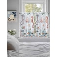 thumbnail image 3 of Seahorse Coastal 2 Panel Kitchen Curtains for Windows, Summer Beach Ocean Shell Jellyfish Starfish Bathroom Privacy Curtain, Home Décor Window Treatment for Bedroom/Living Room 55"x45", 3 of 6