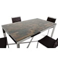 thumbnail image 3 of 30" Wood  Steel  and Glass Dining Table, 3 of 5