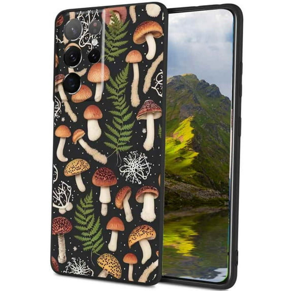 Mushroom-forest-aesthetic-1 Phone Case, Degined for Samsung Galaxy S23 Ultra Case Men Women, Flexible Silicone Shockproof Case for Samsung Galaxy S23 Ultra