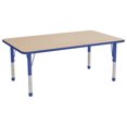 thumbnail image 1 of ECR4Kids 36in x 60in Rectangle Premium Thermo-Fused Adjustable Activity Table Maple/Blue/Blue - Chunky Leg, 1 of 2