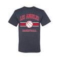 thumbnail image 2 of Wild Bobby City of Los Angeles LAR Basketball Fantasy Fan Sports Men's T-Shirt, Vintage Heather Navy, 4X-Large, 2 of 5