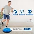 thumbnail image 3 of 23in Balance Ball | 1660lb Inflatable Half Exercise Ball Wobble Board Balance Trainer w Nonslip Base | Half Yoga Ball Strength Training Equipment w 2 Bands, Pump, Extra Ball Included, 3 of 7