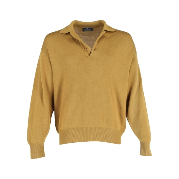 Pre-Owned Ermenegildo Zegna Button Up Sweater in Yellow Wool