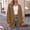 Coffee, variant on Women's Collarless Knit Cardigan Open Front Long Sleeve Lightweight Casual Plus Size Top
