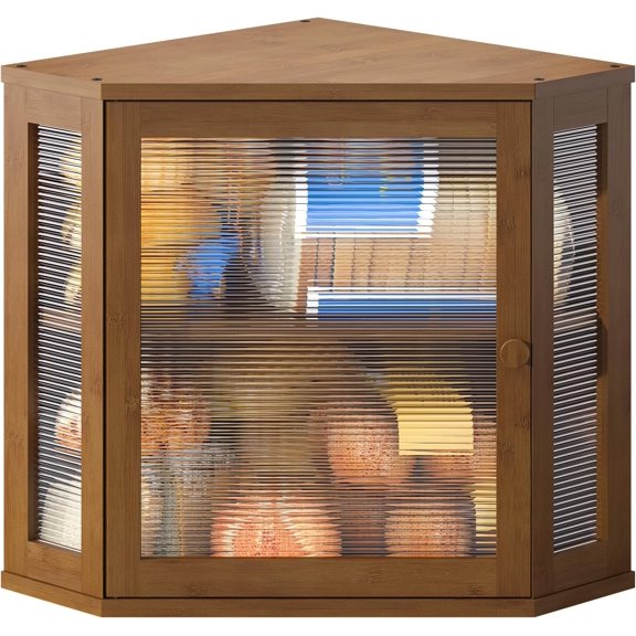 Corner Bread Box for Kitchen Countertop Double Layer Bamboo Wooden Bread box Large Capacity Bread Storage Bin(Brown, Medium)
Visit the BMOSU Store