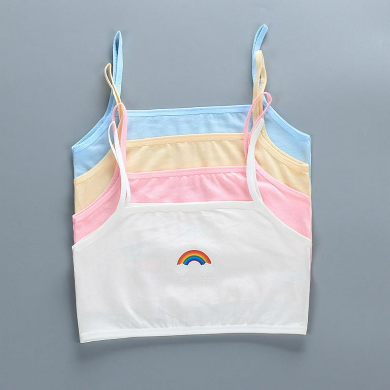 5 Pack Rainbow Print Training Bra for Girls 12 years Cotton Underwear for  Teens Lingerie Children Sport Training Bras Kids Undercloth(color random)
