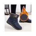 thumbnail image 7 of Fangasis Womens Winter Boot Breathable Snow Boots Faux Fur Warm Booties Walking Casual Ankle Bootie Blue 6, 7 of 7