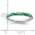 thumbnail image 2 of Sterling Silver Green Enamel Ring, 2 of 5