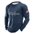 thumbnail image 3 of Letdown Mens Spring Shirt Long Sleeve Letter Print T-Shirt Fashion Casual Pullover Shirts Soft Stretch Tees Tops (Navy, XL), 3 of 4