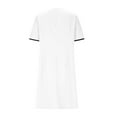 thumbnail image 6 of yoeyez Nurses Scrub Dress Uniforms Women's Solid Color Splicing Knee Length Dresses with Pocket Casual Short Sleeve V-Neck Holiday Workwear White,XXL, 6 of 7