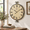 Retro Gold Wall Clock-24''-24 Inch, variant on Farmhouse Wall Clock Wrought Iron Frame With Retro Finish 17h*13.4d Inch Vintsilent Operated Clocks For Living Room Kitchen Bedro