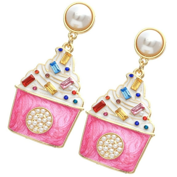GOOHOCHY Ice Cream Shaped earrings for Women Multi Color Alloy Ear Studs Fashion Jewelry