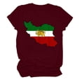 thumbnail image 5 of Camiseta de Manga Corta Impresa de Cuello Alto para las Mujeres, Tops de Cuello Redondo para las Mujeres Mezcla de Poliéster de Spandex de Uso Diario Casual, 5 of 5