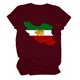 thumbnail image 4 of Camiseta de Manga Corta Impresa de Cuello Alto para las Mujeres, Tops de Cuello Redondo para las Mujeres Mezcla de Poliéster de Spandex de Uso Diario Casual, 4 of 5