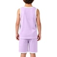 thumbnail image 5 of ATOGUTA Boys Summer Outfits Sleeveless Tank Tops and Workout Shorts Set 2 Piece Clothing Set Size 0-15, Purple, 5 of 7