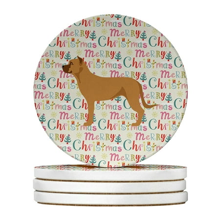 

Alano Espanol Spanish Bulldog Large Sandstone Coasters Pack of 4 4 in x 4 in
