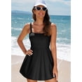 thumbnail image 4 of DOKOTOO Women's Swim Dress Adjustable Straps One Piece Swimsuits Bathing Suits with Pocket Swimwear, 4 of 11