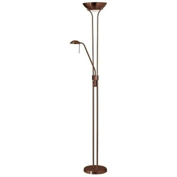 Modern Floor Lamp - Dimmable Metal Standing Lamp for Living Room, Bedroom, Office - Satin Chrome Finish
