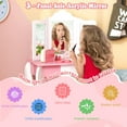 thumbnail image 4 of LEIYY Kids Vanity Table and Chair Set, Girls Vanity Set with Mirror and Stool, Storage Drawer, Wooden Princess Makeup Dressing Table,Pretend Play Vanity Set for Little Girls,Pink & White, 4 of 10