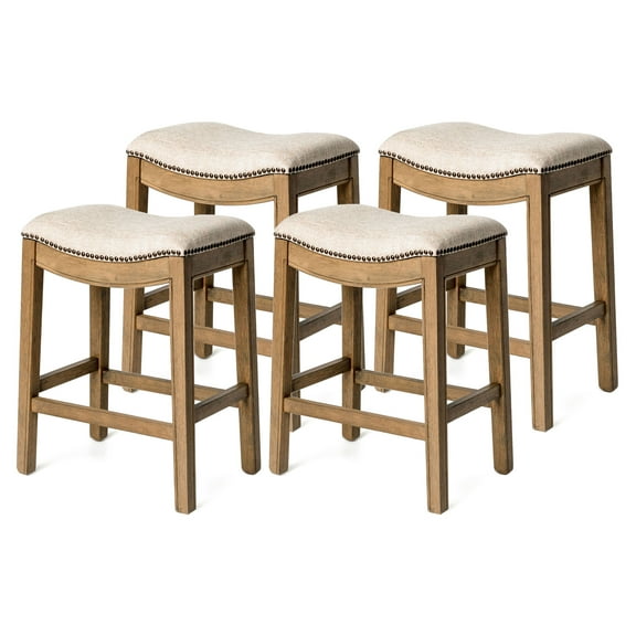 Open Box Maven Lane Adrien Saddle Bar Stool, Counter Height (4 Pack)