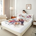 thumbnail image 4 of Feelyou Chinese Flower Bird Full Size Sheets, Modern Fashion Bed Sheets, Artwork Watercolor Sheet Sets, Breathable Home Decor, 4-Piece, 4 of 7