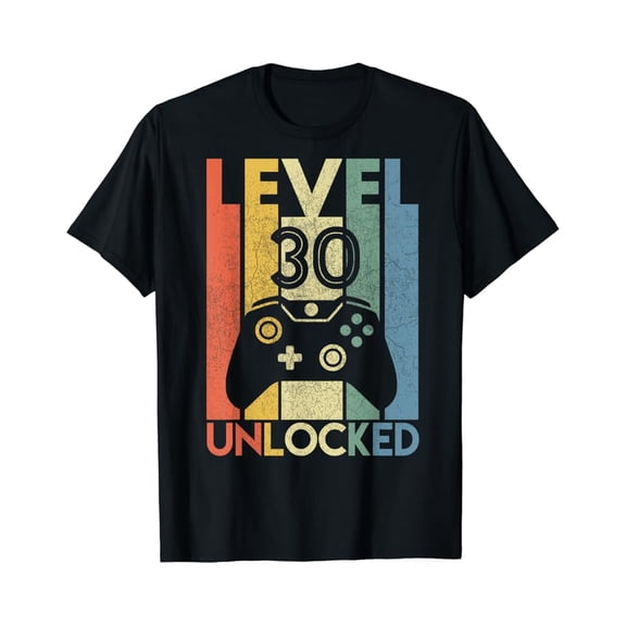 Level 30 Unlocked Shirt Funny Video Gamer 30th Birthday Gift T-Shirt