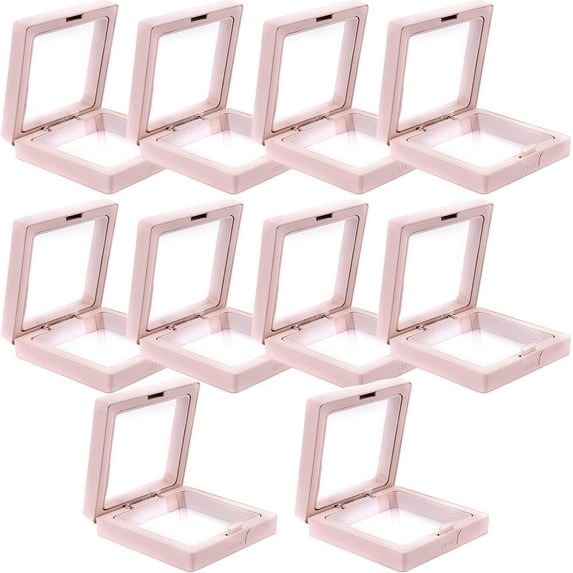 LINLIN 10 Pack 3D Floating Display Frame Box Display Case Jewelry Organizer for Perls, Medals, Specimens, Jewelry, Pin and Challenge Coins