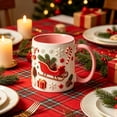 thumbnail image 5 of Christmas Ceramic Mugs Cute Xmas Coffee Cups with Santa Claus Reindeer Snowman Sleigh Handle Holiday Mug for Hot Beverages, 5 of 7