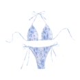 thumbnail image 3 of Abbracc Women's Triangle Bikini Set Backless Bathing Suit for Swim Pool Summer Party A, 3 of 9