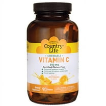 Country Life Vitamin C Chewable, Juicy Orange, 90 Wafers