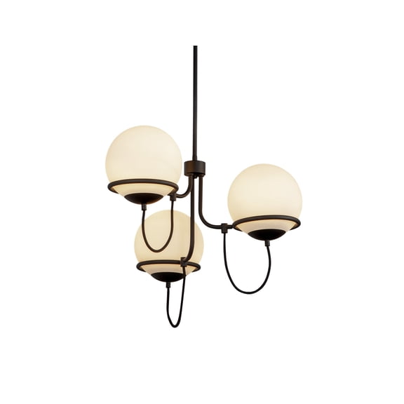 Alora Lighting CH458323MBOP Alba 3 Light 23" Wide Chandelier - Matte Black / Opal Glass