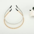 thumbnail image 6 of 2 Pcs Faux Pearl Headbands Hair Accessories Headbands for Women Girl Gold Tone Silver Tone 5.12"x0.2", 6 of 7