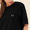 thumbnail image 5 of Dalix Butterfly Embroidered Cotton Relaxed Fit Flowy Short Sleeve Crewneck Tee Shirt Womens in Black 2XL XX-Large, 5 of 5