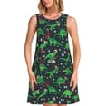 thumbnail image 1 of Xecao Robe de Fête de Noël Dino pour Femmes Robes d'Été Décontractées Robes de Plage Sans Manches Robe Évasée avec Poches, 1 of 7