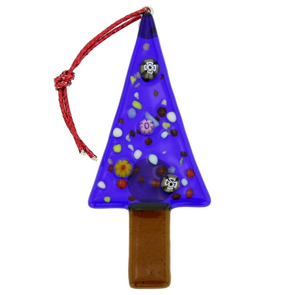 GlassOfVenice Murano Glass Christmas Tree Ornament - Blue
