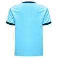 thumbnail image 4 of Hansber Kids Boys Stylish Geometric Printed Sports Shirts Short Sleeve Basketball Football Jersey Athletic T-shirt Light Blue 4, 4 of 6