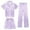 Light Purple-7, variant on Girls Pajamas 3 Piece Set Button-Down Pjs Short Sleeve Top Shorts & Long Pants Cute Patterns Valentine's Day Pajama Sets Nightwear Loungewear for 4t-15years Sleepwear for Ages 5-14