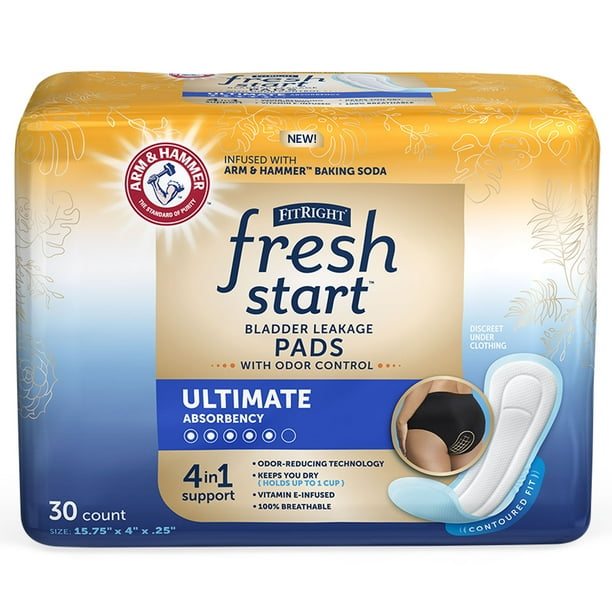 FitRight Fresh Start Urinary and Postpartum Incontinence Pads for Women
