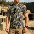 thumbnail image 2 of Men's Active Quick Dry Crew Neck T Shirts Xamo Print Athletic Running Gym Workout Short Sleeve Tee Tops, 2 of 7