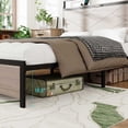 thumbnail image 4 of Full Size Bed Frame Wooden Platform Bed Frame with Storage LED Light Headboard and 2 USB Noise-Free / No Box Spring Needed, 4 of 7