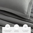 thumbnail image 3 of Noble Linens 3 Piece Cloud Gauze Textured All Season Down-Alternative Comforter Set, Fog, Full/Queen, 3 of 15