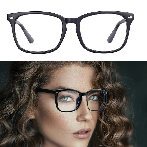 Clear Frame Eyeglasses, Black Anti Eye Strain Headache Computer Screen